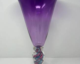 1993 SIGNED John McComish Blown Art Glass Vase