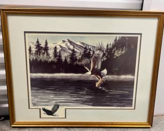 S/N 1984/1992 Larry Simons Eagle Framed Art Print - 175/250