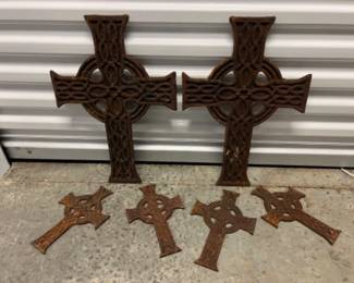 Vintage Gothic Celtic Style Cast Iron Crosses