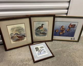 S/N Lynn Lee Mallard Mother Duck & Ducklings Art Print & More