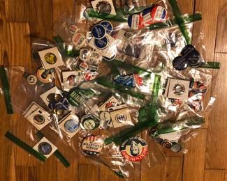 Large Lot of Political Campaign Pinback Buttons