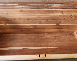 Available for Presale: Antique Cedar Chest - Approx. 125 Years Old. Excellent Condition other than front leg beginning to split. H 24" x W 44" x D 19"