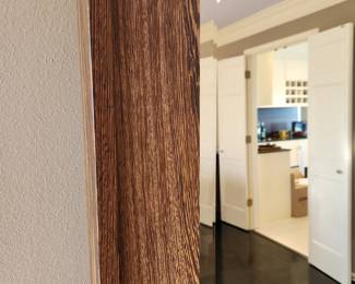 Available for Presale: Wenge Wood XL Mirror. 92”x57” Wenge Mirror in Excellent Condition. Made by Gary Corum of Hot Springs, AR – purchased in 1998