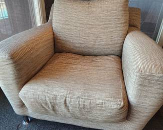 Available for Presale: C1 -Two (2) The Palladin Arm Chairs with Polished Chrome Legs, Down cushions, Mantra fabric. Back 30"H x Seat 16" H x W 44" x42"
The Palladin Ottoman with Polished Chrome Legs, Down cushion, Mantra fabric. H15" x 30" W x 27" D