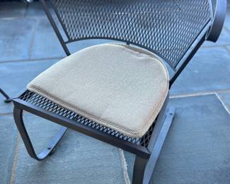 Available for Presale. O6 Wrought Iron Patio Table &  5 Chairs. Table: H 29" x W 41". Chair: H 31" x W 19" x D 19". Purchased McKay Outdoor Furnishings in Rhode Island. 