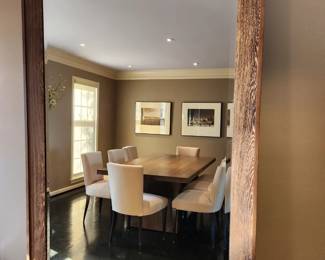 Available for Presale: Wenge Wood XL Mirror. 92”x57” Wenge Mirror in Excellent Condition. Made by Gary Corum of Hot Springs, AR – purchased in 1998