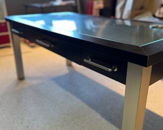 Available for Presale. D3 Glass Inlay Top Desk 59"W x 26"H x 30"D. 