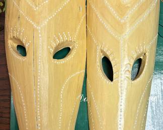 African giraffe wall hangings masks
