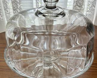 glass cake plate with cover