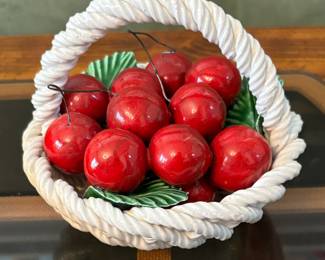 bassano cherry fruit basket ceramic Italy