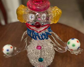 spun glass clown figure