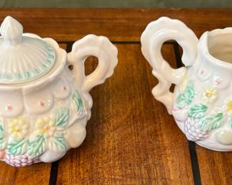 the vatican porcelain sugar bowl and creamer