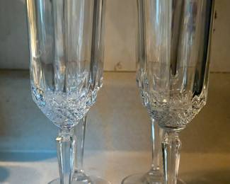 Clear cut majestic crystal champagne flute glasses