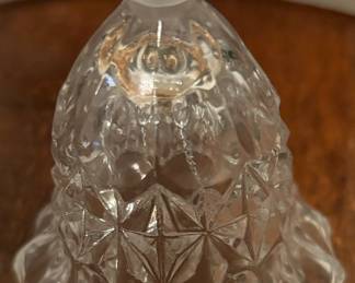 crystal bell with frosted bird