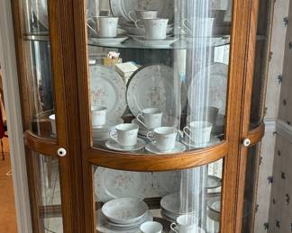 curved glass china cabinet
