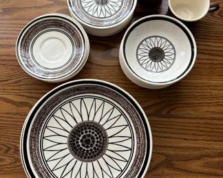 40 piece cavalier Ironstone China Oven Proof Made in the USA Great MCM Vibe!