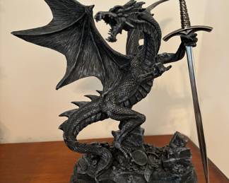 Large Dragon figure with sword Letter Opener