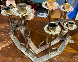 vintage MCM adjustable candle holders