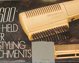vintage hair dryer with brush attachments