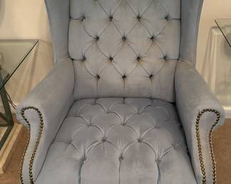 blue velvet queen ann chair X2