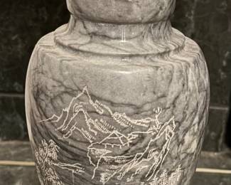 Stone carved vase