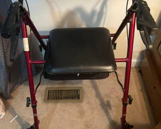 walker with seat and brakes