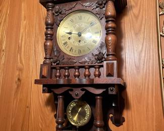 Large German Wall Clock With Chimes