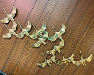 71A MCM Bilane 1980 Copper Geese Wedge Wall Decormin