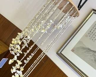 71A Vintage XL Puka Shell Boho Spiral Windchimemin