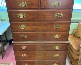 71A HenkelHarris Black Cherry 8Drawer Highboymin