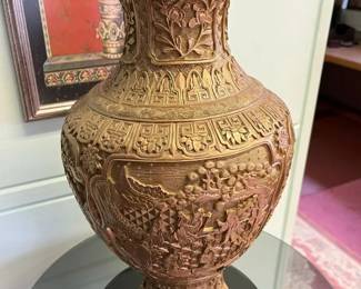 71A Chinese Lacquer Baluster Floor Vasemin