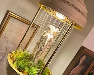 71A Vintage Hanging Oil Rain TriGoddess Bathing Lampmin