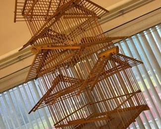 71A Vintage Bamboo Bird Cagemin