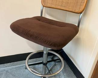 71A Vintage Velour Cosco Cane Swivel Barstoolmin