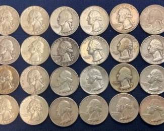 (40) 1907-64 SILVER QUARTERS