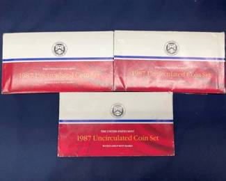 (3) UNC 1987 COIN SETS