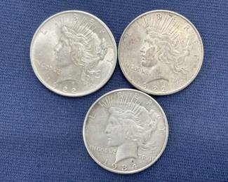 1934-D/(2) 1922 PEACE SILVER DOLLARS