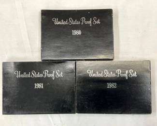 (3) US PRROF SETS 1980-82