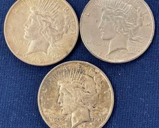 1923, 1924, 1922 PEACE SILVER DOLLARS