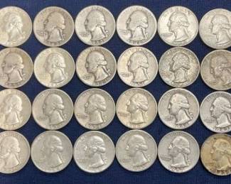 (40) 1936-64 SILVER WASHINGTON QUARTERS