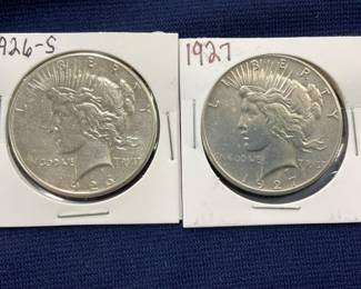1926S/1927 PEACE SILVER DOLLARS