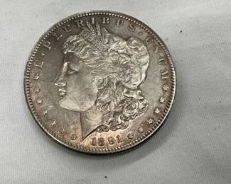 UNC 1891 S MORGAN SILVER DOLLAR