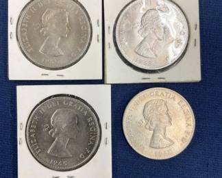 (4) 1965 ELIZABETH GRATIA COINS
