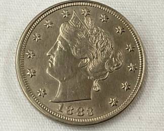 1883 LIBERTY NICKEL AU+