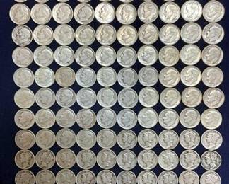 100- 1936-63 SILVER DIMES