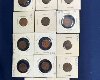 (14) INDIAN HEAD PENNIES 1880-1907