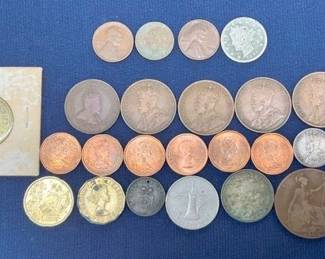 (25) FOREIGN COINS (4) AMERICAN COINS