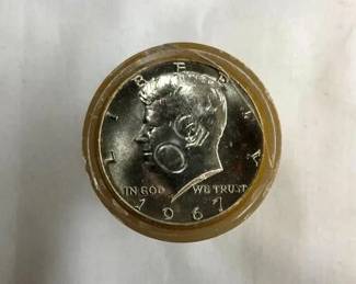 (20) 1967 40% SILVER UNC KENNEDY HALVES