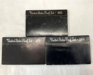 (3) US PROOF SETS 1973-74