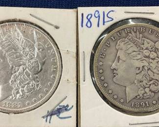1881, 1891 S MORGAN SILVER DOLLARS